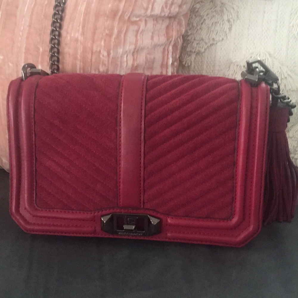Rebecca Minkoff Crossbody Chevron Suede w/Tassle - Picture 3 of 13